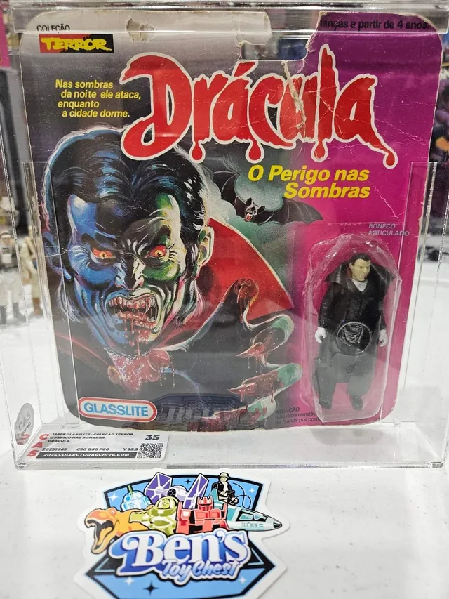 Factory-sealed Dracula action figure on its card