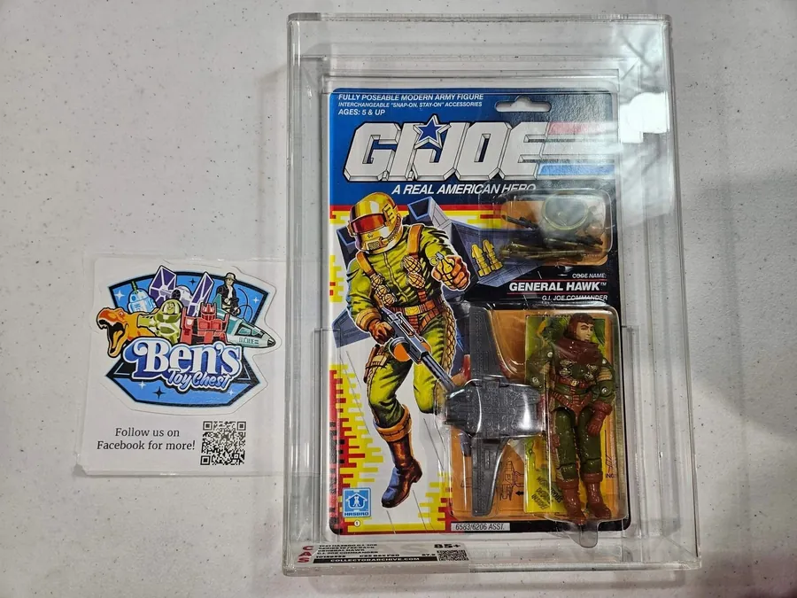 1991 Hasbro G.I. Joe General Hawk carded figure in a graded case